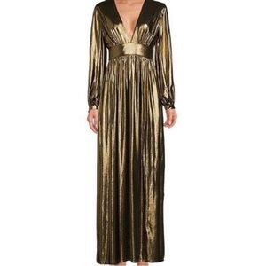 Gianni Bini Metallic Gold Long Sleeve Dress